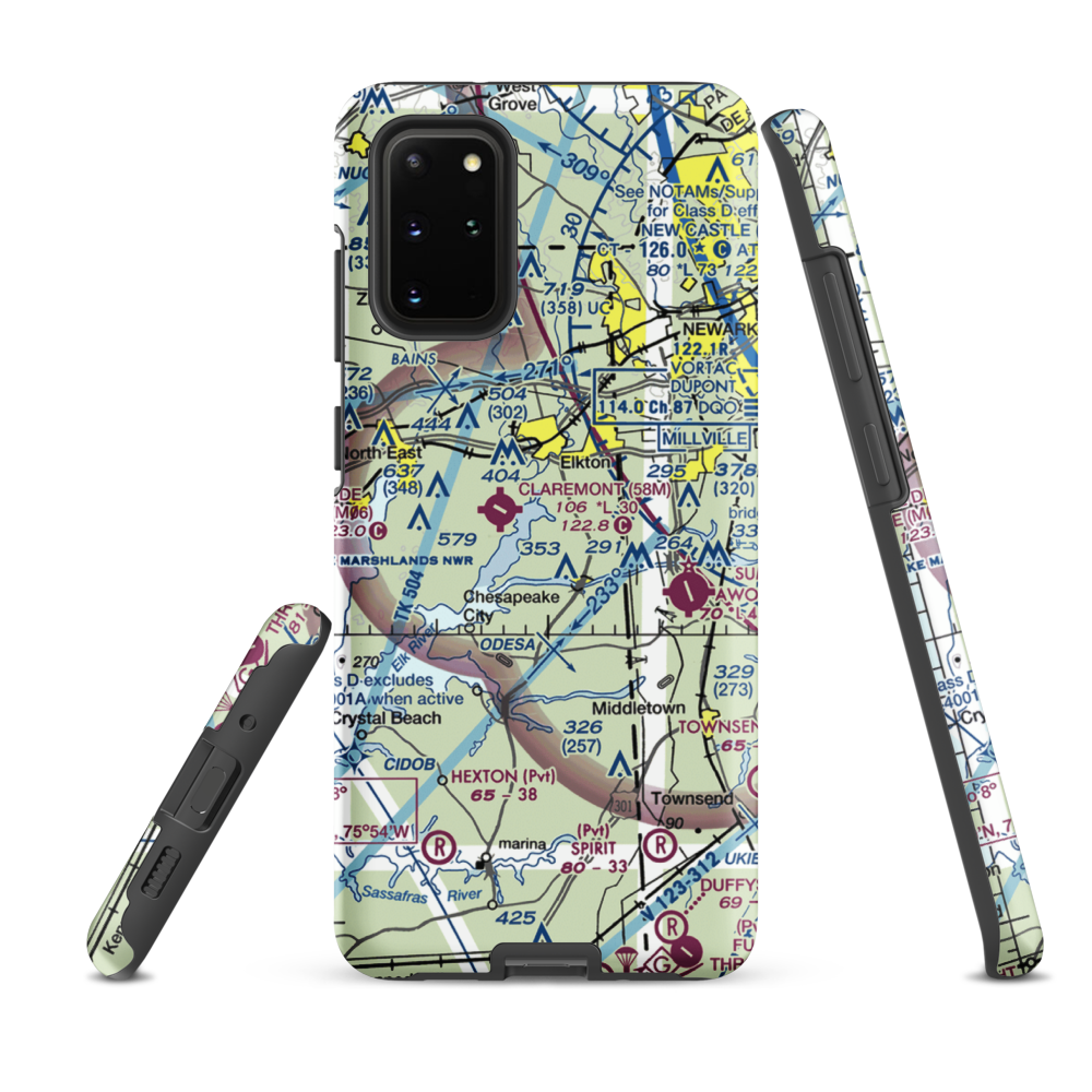 Knollwood Farm Airport (93MD) VFR Sectional Samsung Phone Case Samsung Galaxy S20 Plus model shown