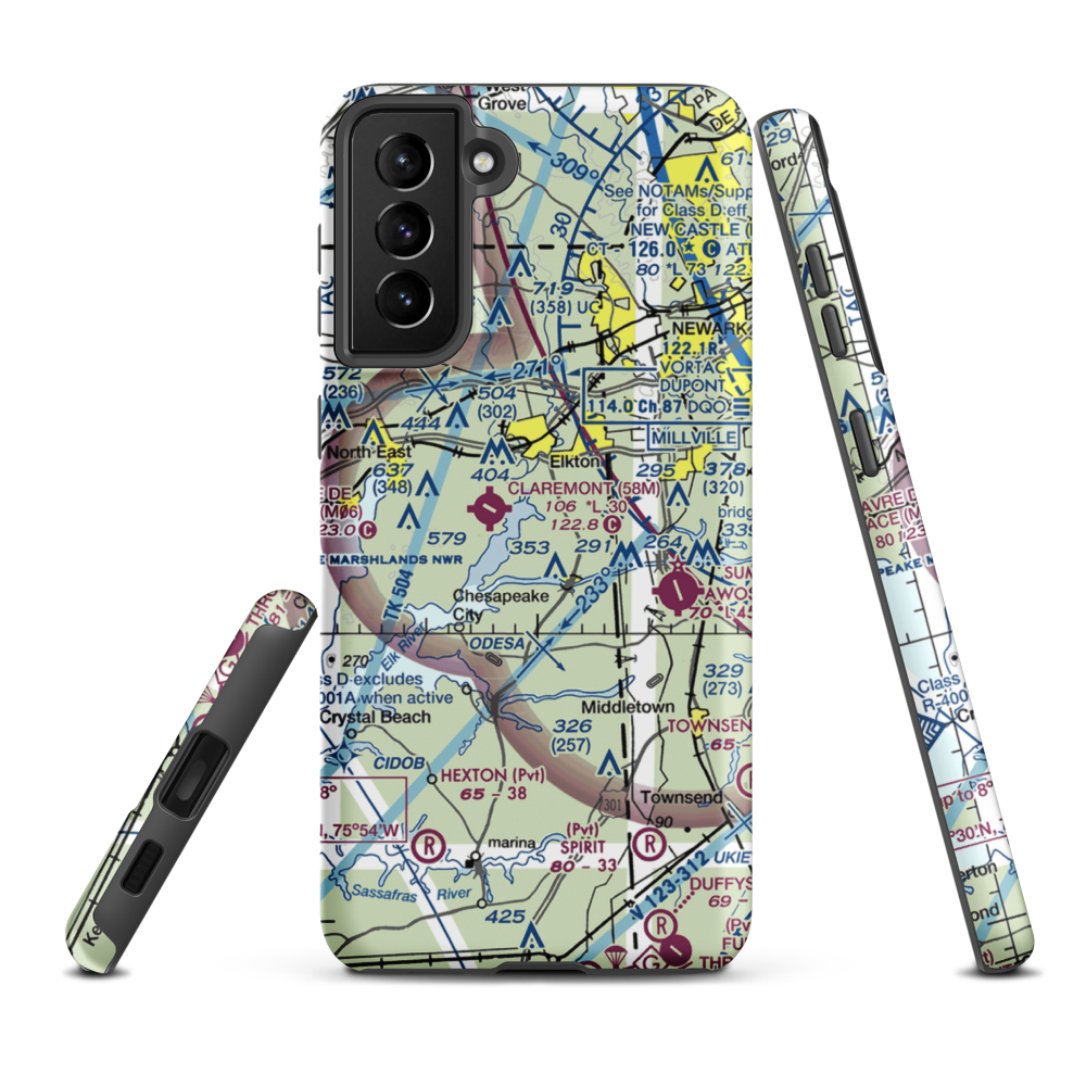 Knollwood Farm Airport (93MD) VFR Sectional Samsung Phone Case Samsung Galaxy S21 FE model shown