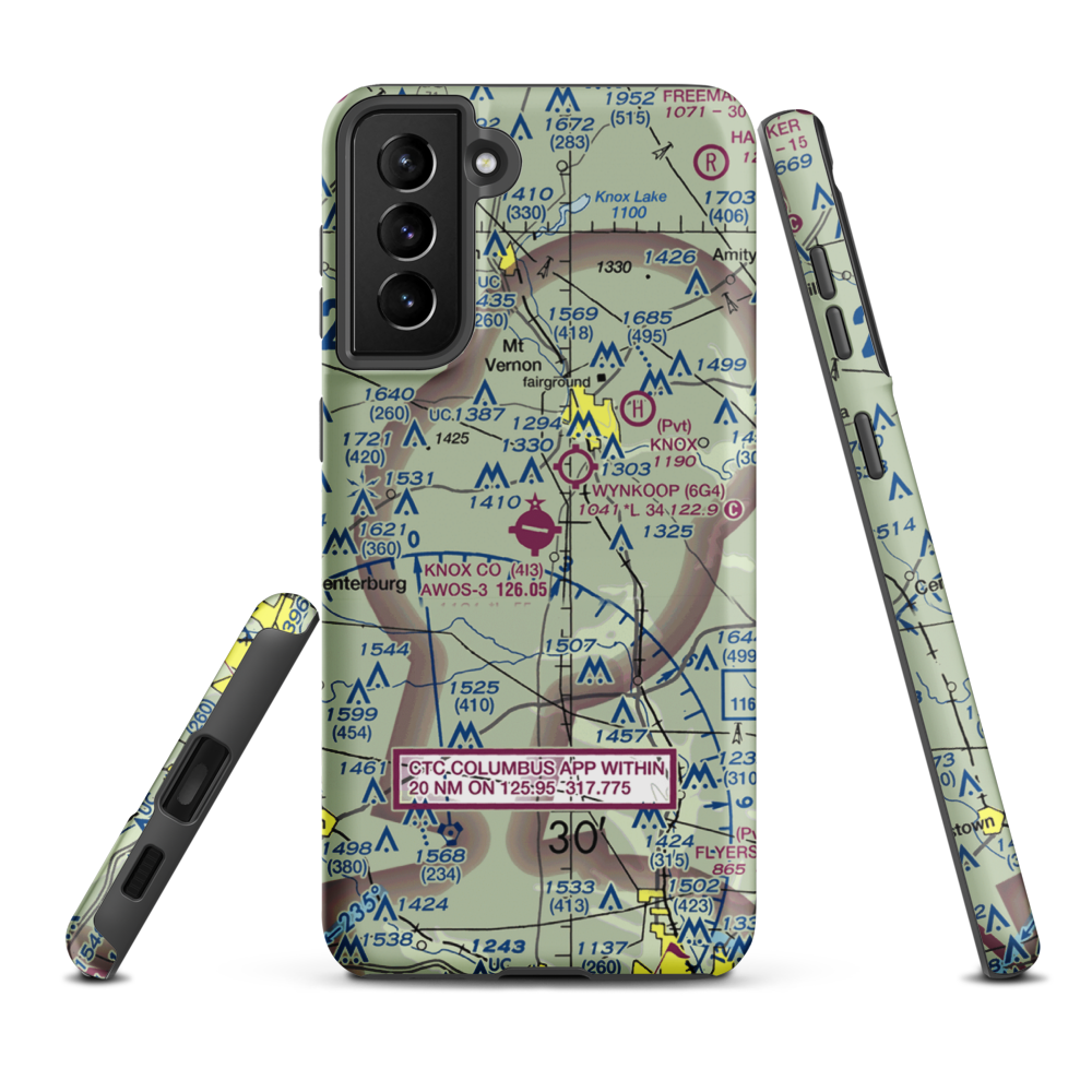 Knox County Airport (4I3) VFR Sectional Samsung Phone Case Samsung Galaxy S21 Plus model shown