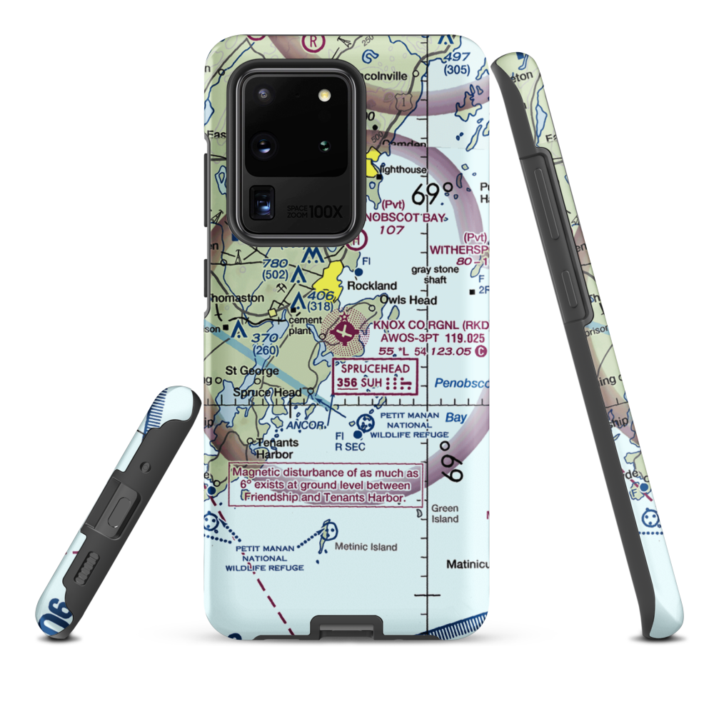 Knox County Regional Airport (RKD) VFR Sectional Samsung Phone Case Samsung Galaxy S20 Ultra model shown