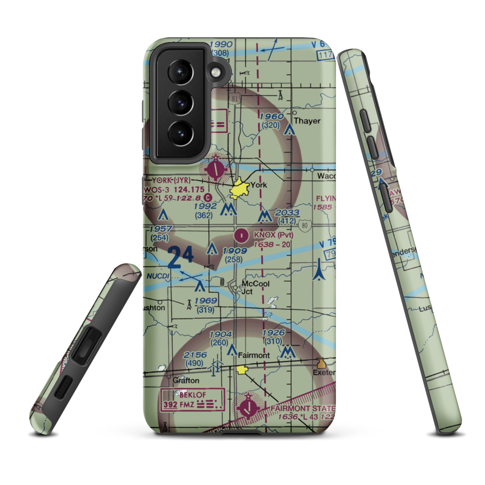 Knox Landing Airport (87NE) VFR Sectional Samsung Phone Case Samsung Galaxy S21 FE model shown