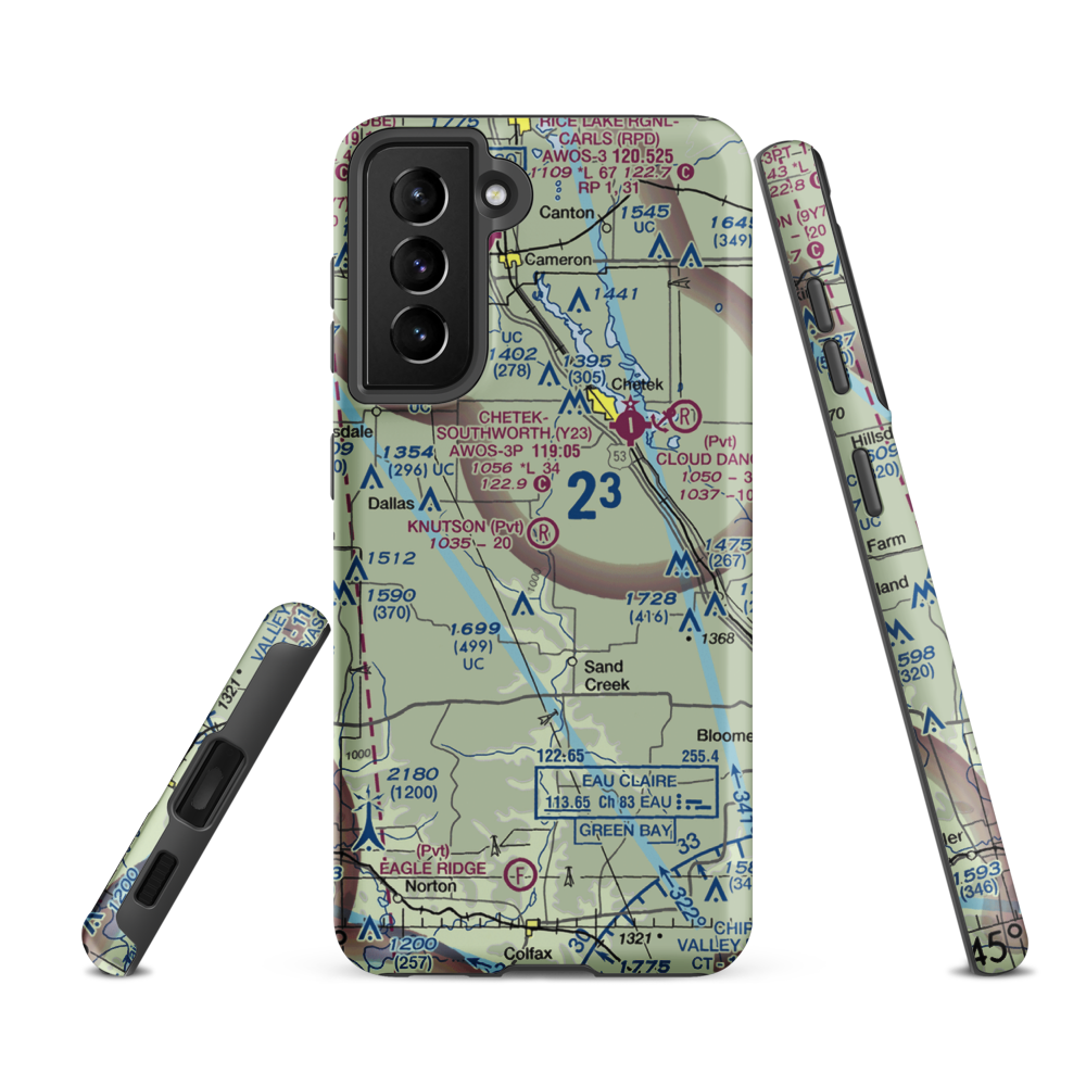 Knutson Farms Airport (3WN6) VFR Sectional Samsung Phone Case Samsung Galaxy S21 Ultra model shown