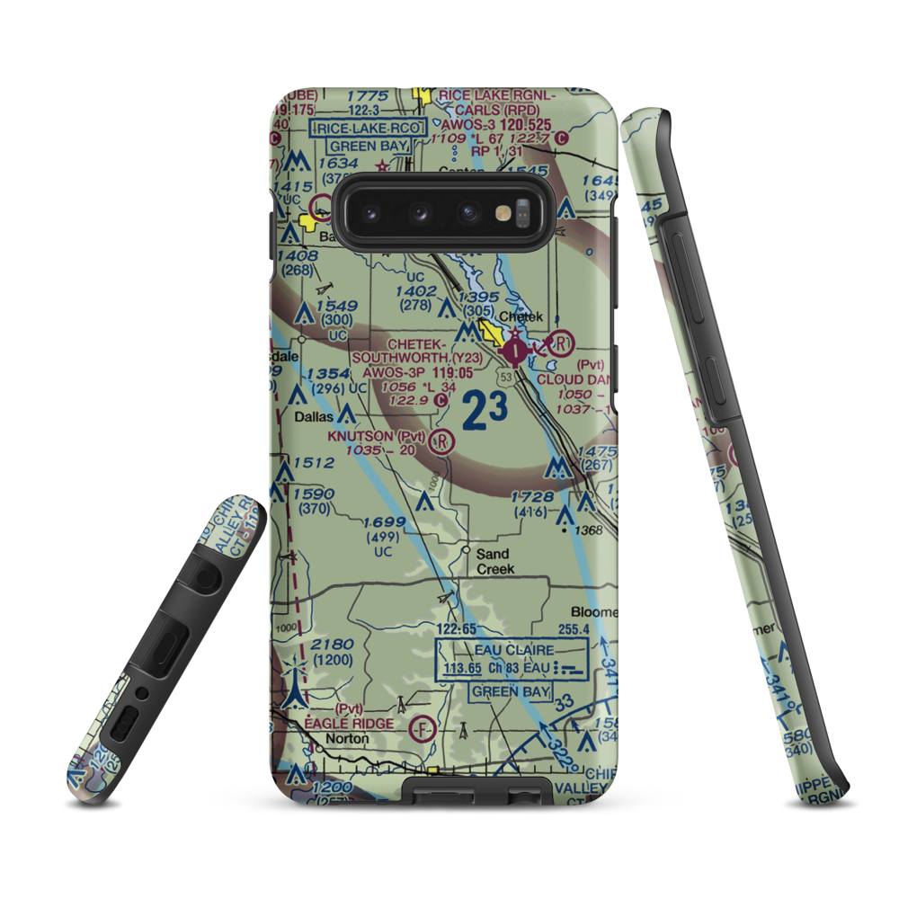 Knutson Farms Airport (3WN6) VFR Sectional Samsung Phone Case Samsung Galaxy S10 Plus model shown