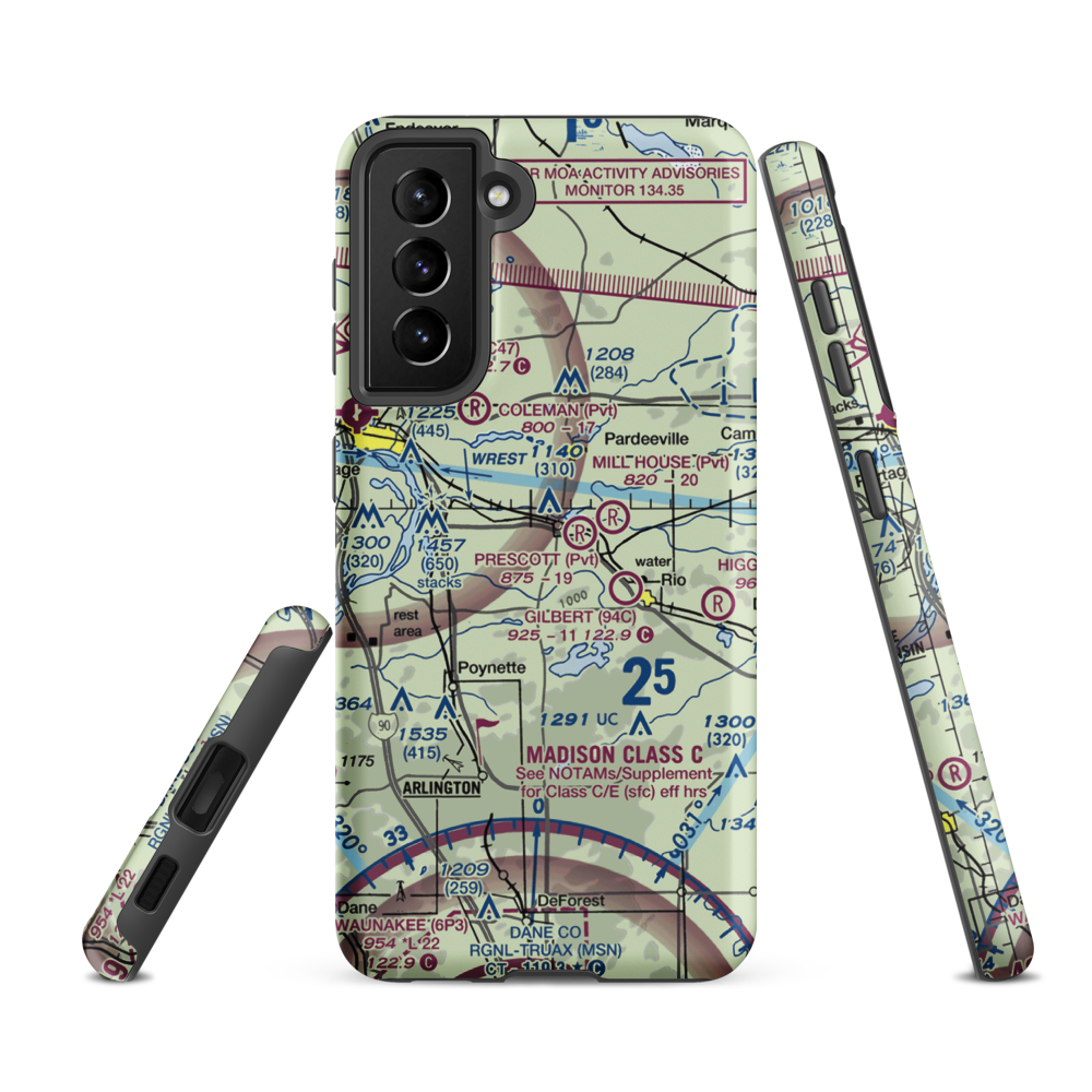 Knutson Field (WN39) VFR Sectional Samsung Phone Case Samsung Galaxy S21 FE model shown