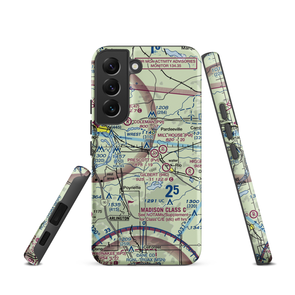 Knutson Field (WN39) VFR Sectional Samsung Phone Case Samsung Galaxy S22 model shown