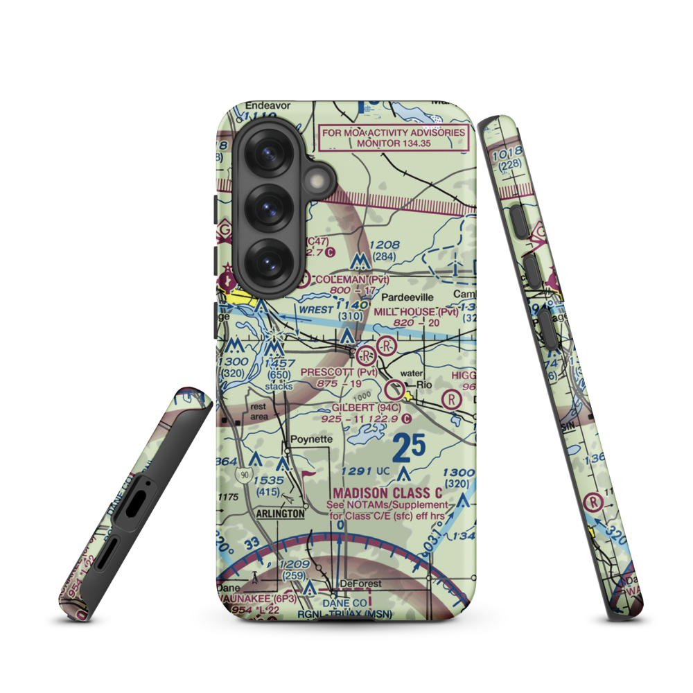 Knutson Field (WN39) VFR Sectional Samsung Phone Case Samsung Galaxy S25 model shown