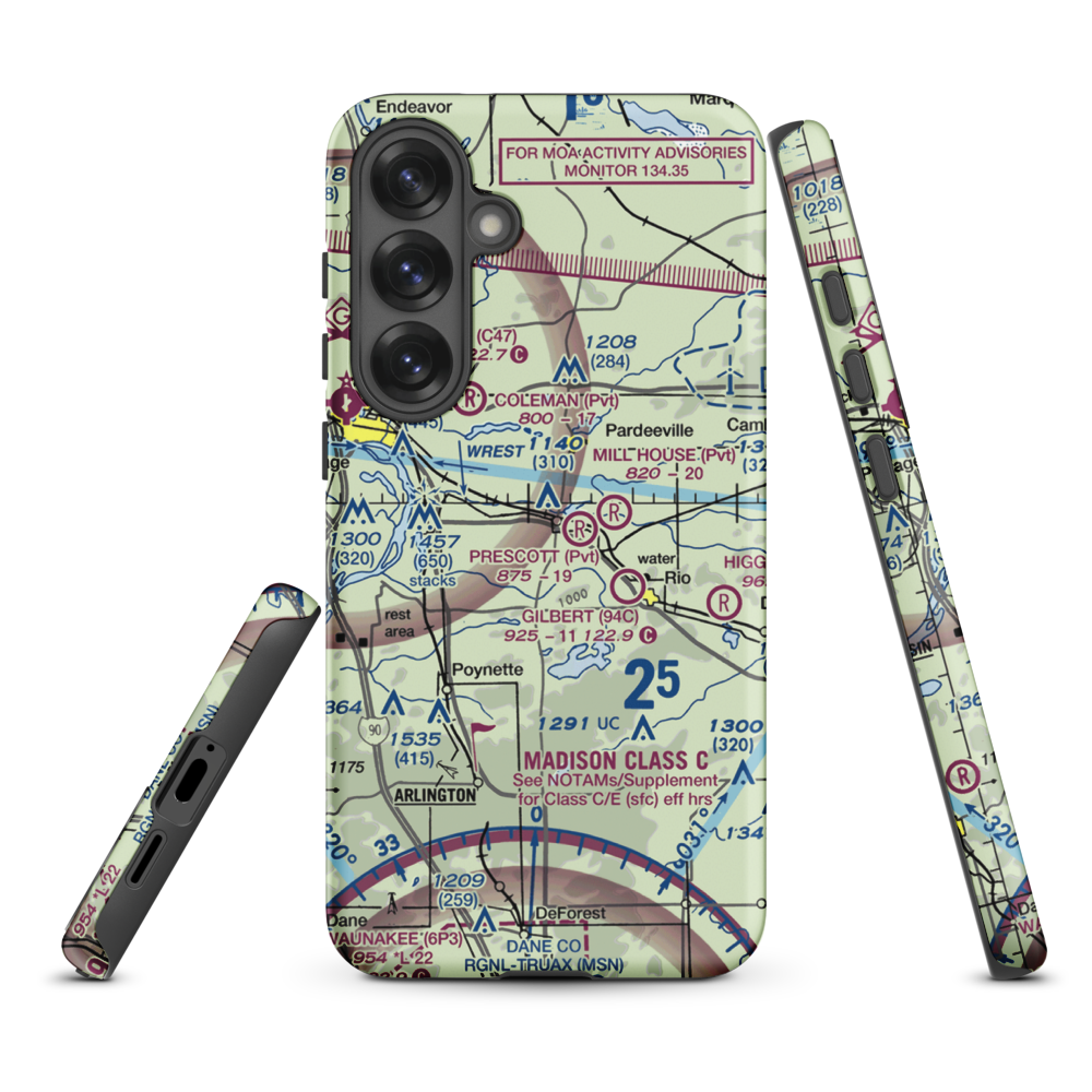 Knutson Field (WN39) VFR Sectional Samsung Phone Case Samsung Galaxy S25 Plus model shown