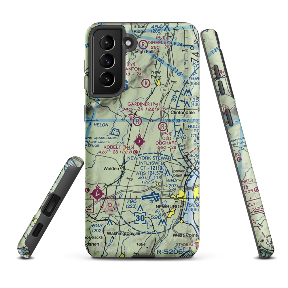 Kobelt Airport (N45) VFR Sectional Samsung Phone Case Samsung Galaxy S21 Plus model shown