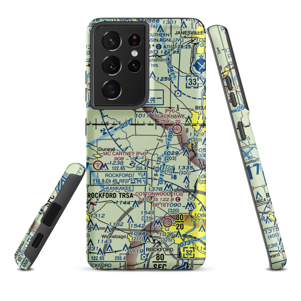 Koch Airport (IS71) VFR Sectional Samsung Phone Case Samsung Galaxy S21 Plus model shown