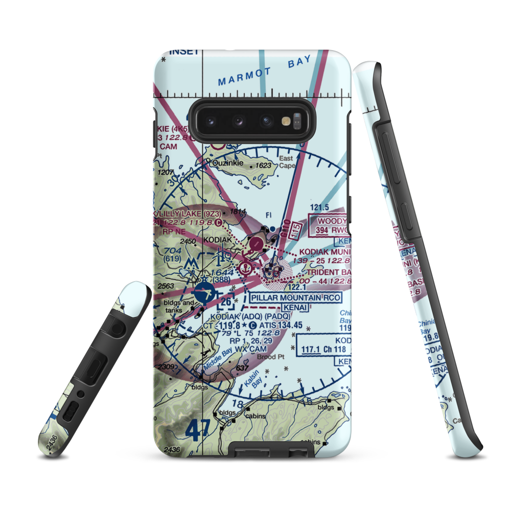 Kodiak /Lilly Lake/ Seaplane Base (9Z3) VFR Sectional Samsung Phone Case Samsung Galaxy S10e model shown