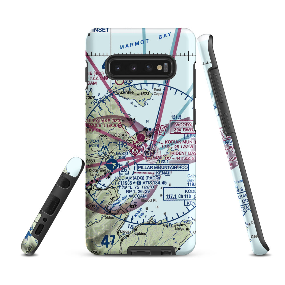 Kodiak Municipal Airport (KDK) VFR Sectional Samsung Phone Case Samsung Galaxy S10 Plus model shown