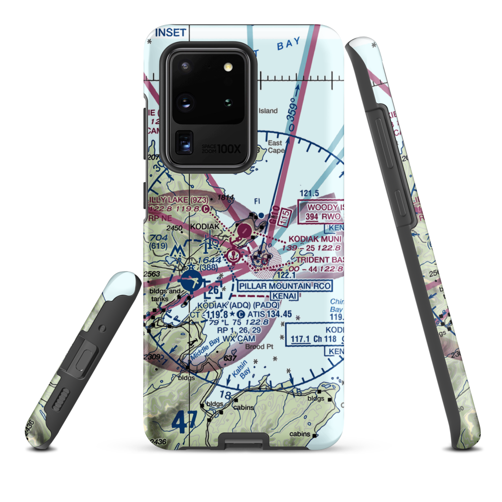 Kodiak Municipal Airport (KDK) VFR Sectional Samsung Phone Case Samsung Galaxy S20 Ultra model shown
