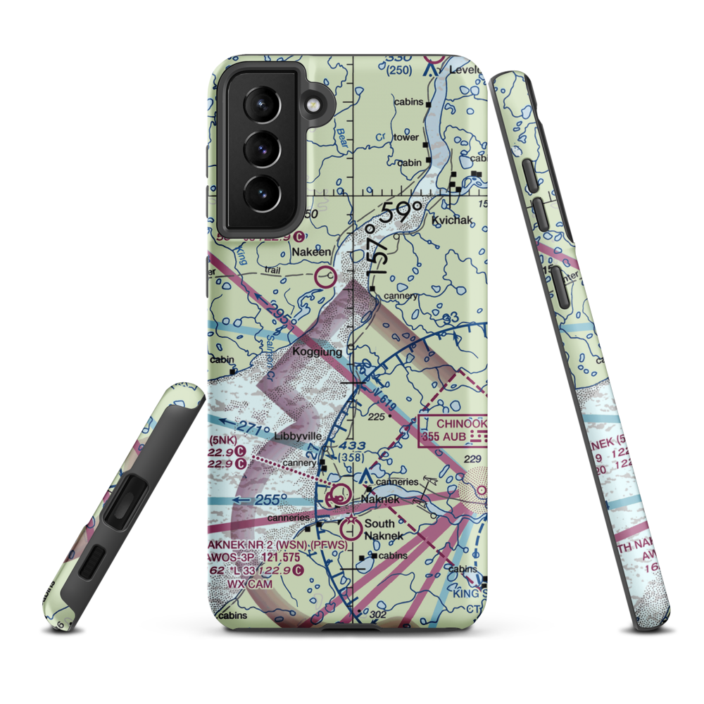 Koggiung Airport (5KO) VFR Sectional Samsung Phone Case Samsung Galaxy S21 FE model shown