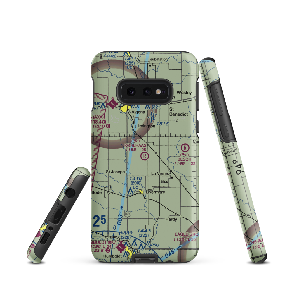 Kohlhaas Airport (IA83) VFR Sectional Samsung Phone Case Samsung Galaxy S10 Plus model shown