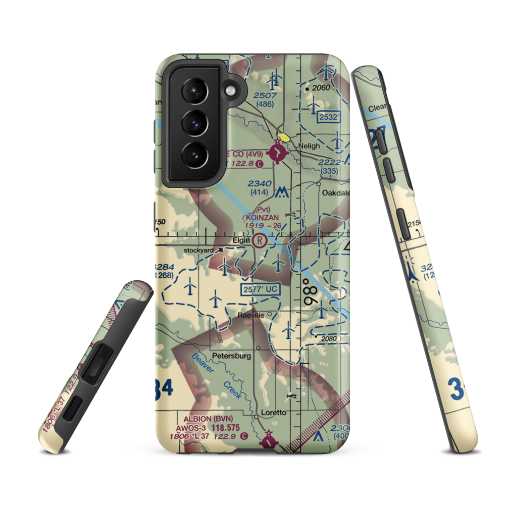 Koinzan Airport (NE44) VFR Sectional Samsung Phone Case Samsung Galaxy S21 FE model shown