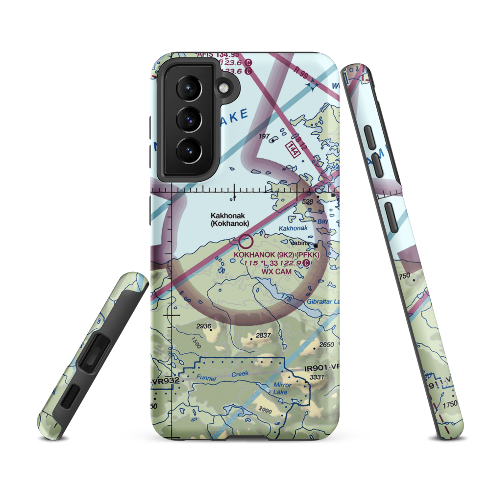 Kokhanok Airport (9K2) VFR Sectional Samsung Phone Case Samsung Galaxy S21 FE model shown