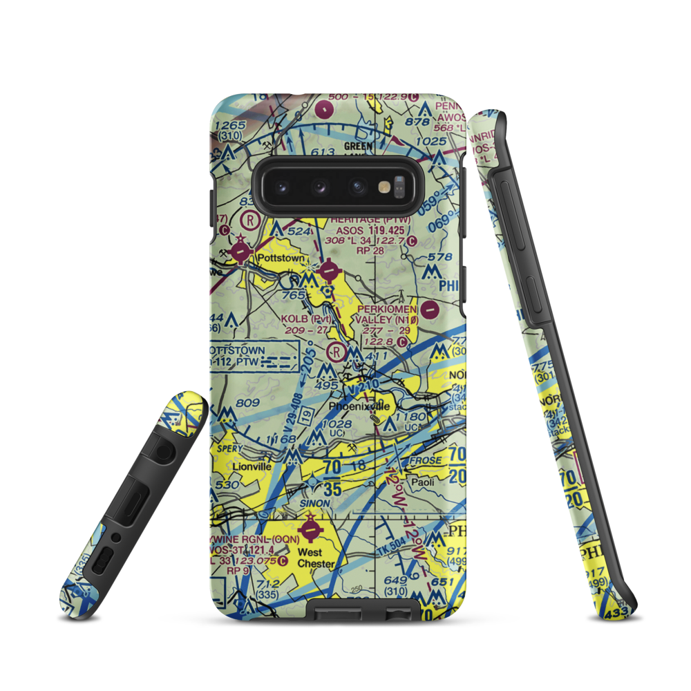 Kolb Airport (43PA) VFR Sectional Samsung Phone Case Samsung Galaxy S10 model shown