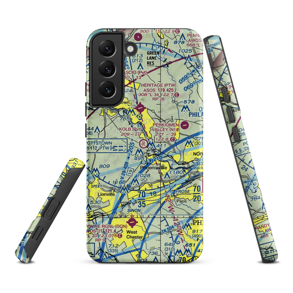 Kolb Airport (43PA) VFR Sectional Samsung Phone Case Samsung Galaxy S22 Plus model shown