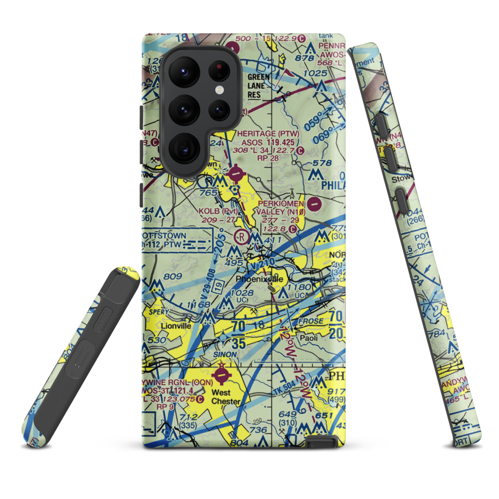Kolb Airport (43PA) VFR Sectional Samsung Phone Case Samsung Galaxy S22 Ultra model shown