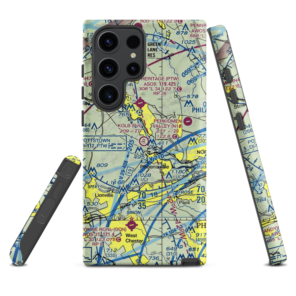 Kolb Airport (43PA) VFR Sectional Samsung Phone Case Samsung Galaxy S23 Ultra model shown