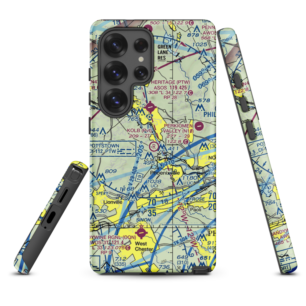 Kolb Airport (43PA) VFR Sectional Samsung Phone Case Samsung Galaxy S25 Ultra model shown