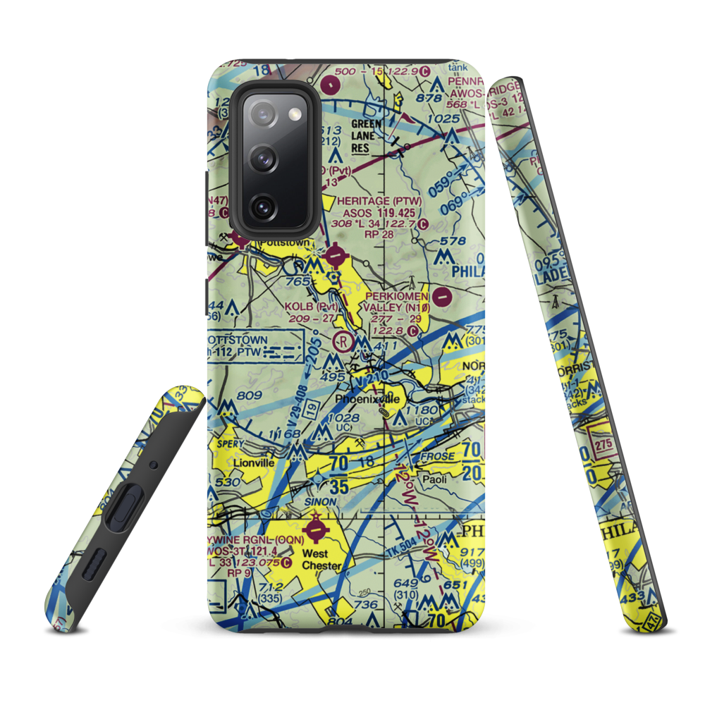 Kolb Airport (43PA) VFR Sectional Samsung Phone Case Samsung Galaxy S20 FE model shown