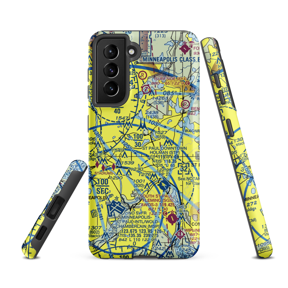Kollar's Shoreview Marine Seaplane Base (MY21) VFR Sectional Samsung Phone Case Samsung Galaxy S21 FE model shown