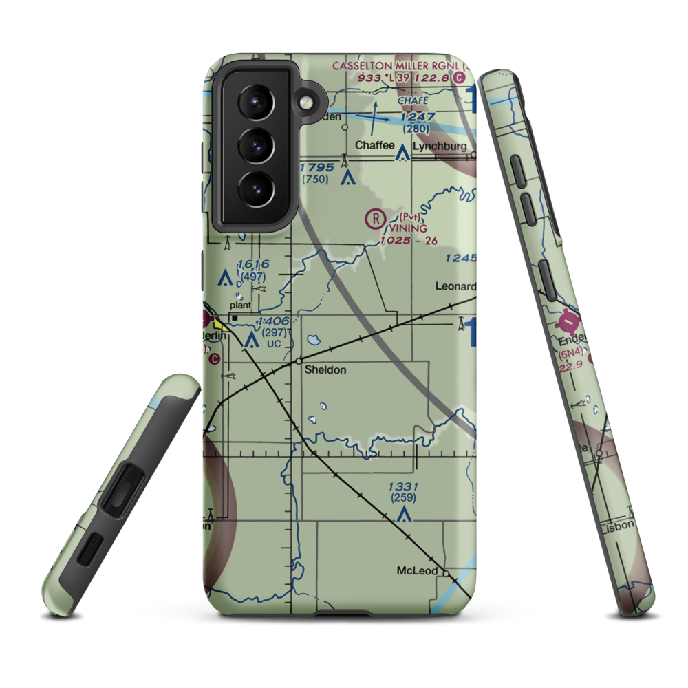 Kraig Farms Airport (NA05) VFR Sectional Samsung Phone Case Samsung Galaxy S21 FE model shown