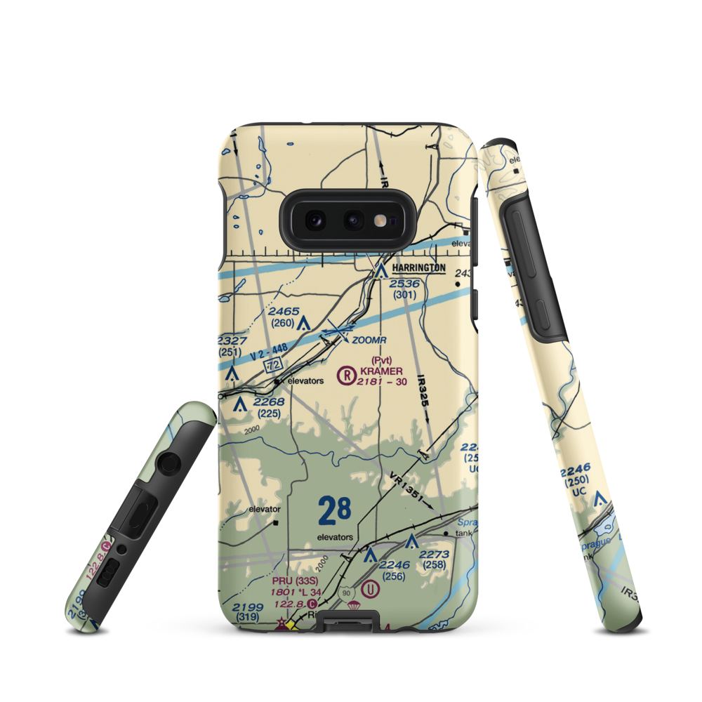 Kramer Ranch Airport (2WA8) VFR Sectional Samsung Phone Case Samsung Galaxy S10e model shown