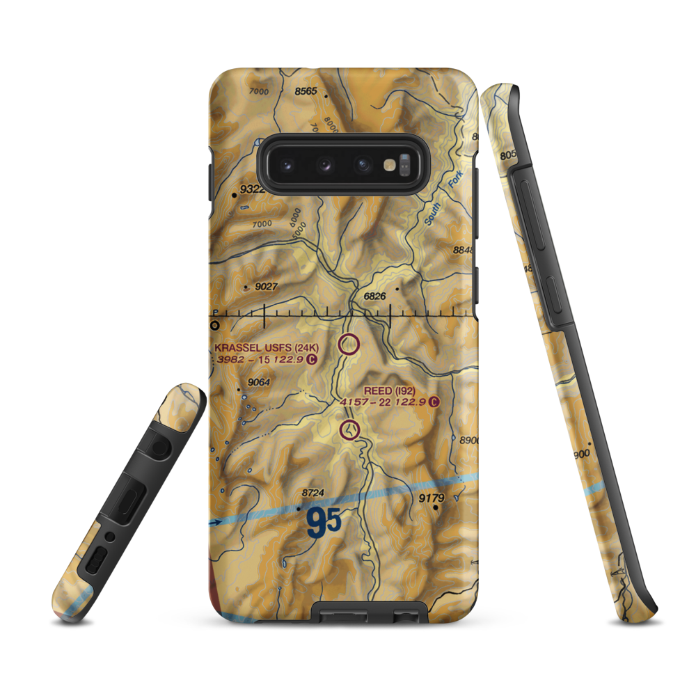 Krassel US Forest Service Airport (24K) VFR Sectional Samsung Phone Case Samsung Galaxy S10 Plus model shown