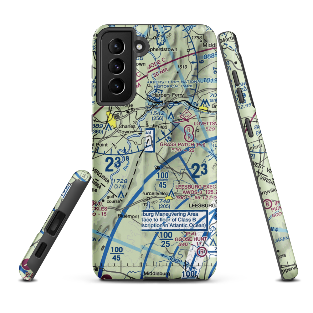 Krens Farm Airport (14VA) VFR Sectional Samsung Phone Case Samsung Galaxy S21 Plus model shown