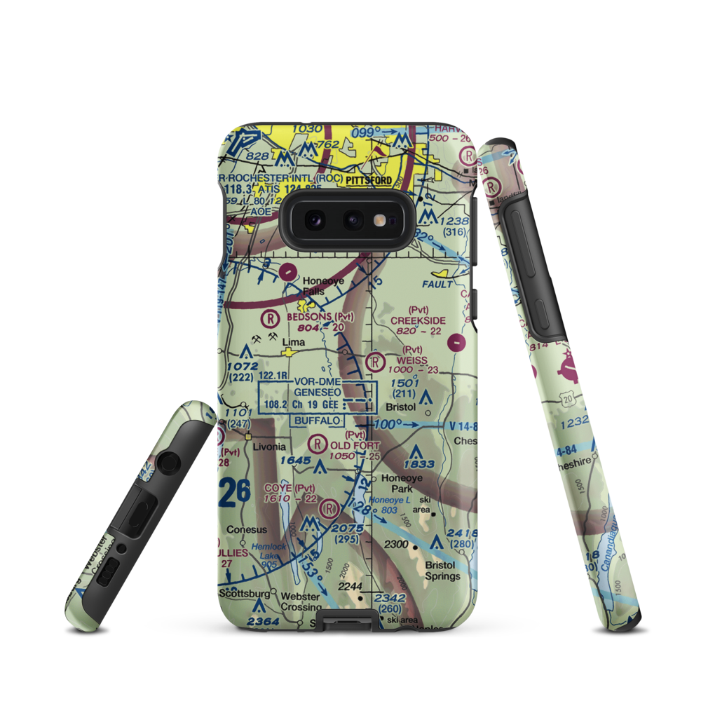 Krenzers Airport (98NY) VFR Sectional Samsung Phone Case Samsung Galaxy S10 Plus model shown