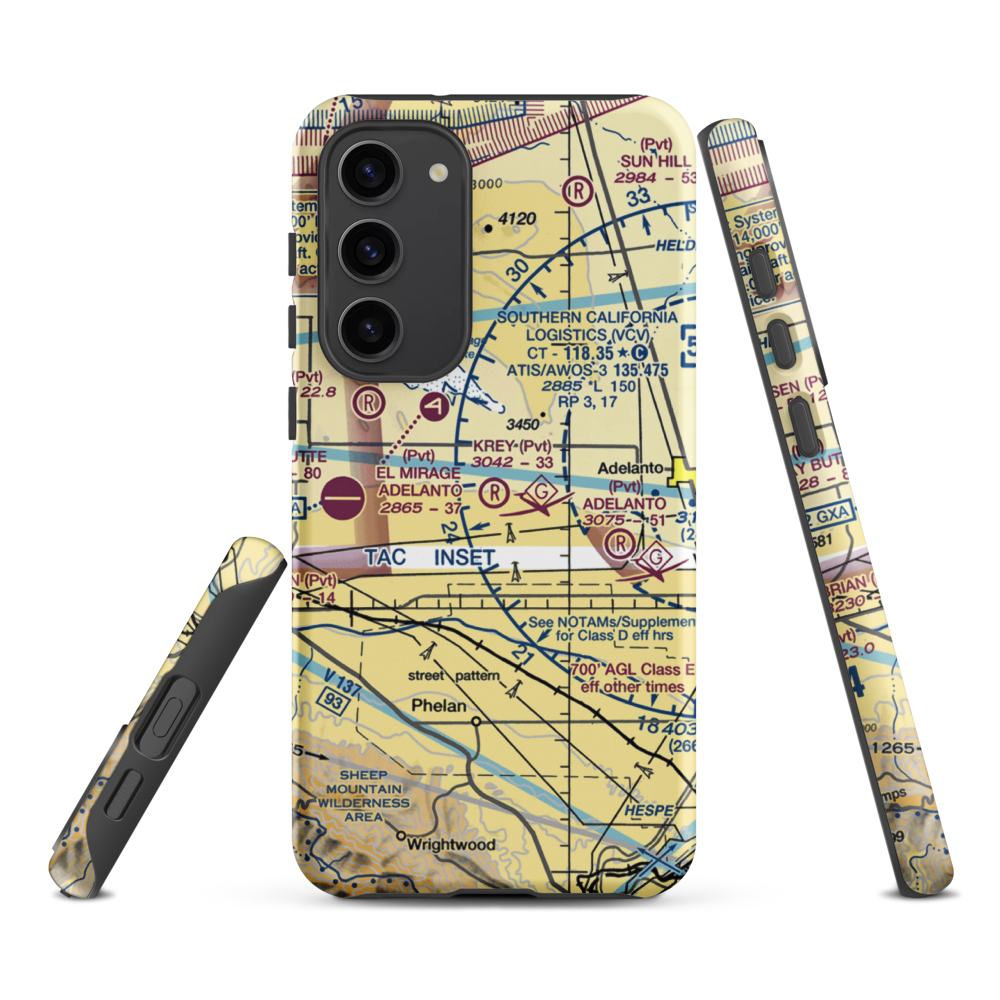 Krey Field Airport (0CL1) VFR Sectional Samsung Phone Case Samsung Galaxy S23 Plus model shown
