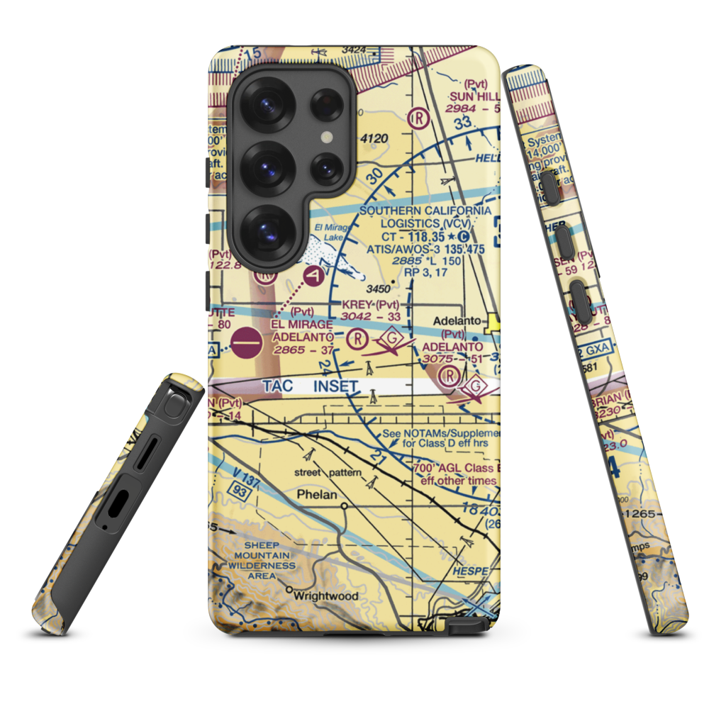 Krey Field Airport (0CL1) VFR Sectional Samsung Phone Case Samsung Galaxy S25 Ultra model shown