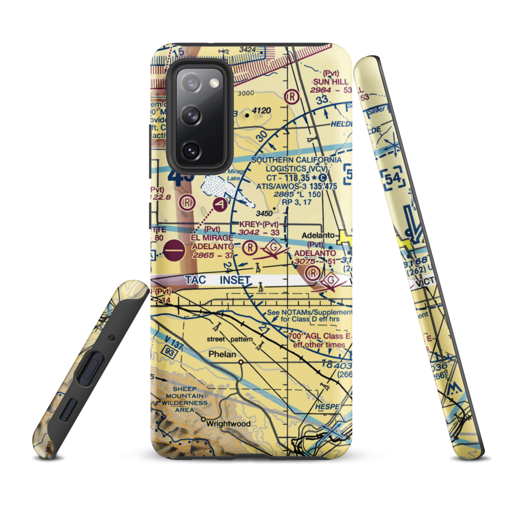 Krey Field Airport (0CL1) VFR Sectional Samsung Phone Case Samsung Galaxy S20 FE model shown