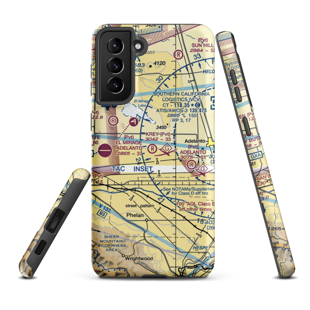 Krey Field Airport (0CL1) VFR Sectional Samsung Phone Case Samsung Galaxy S21 Plus model shown