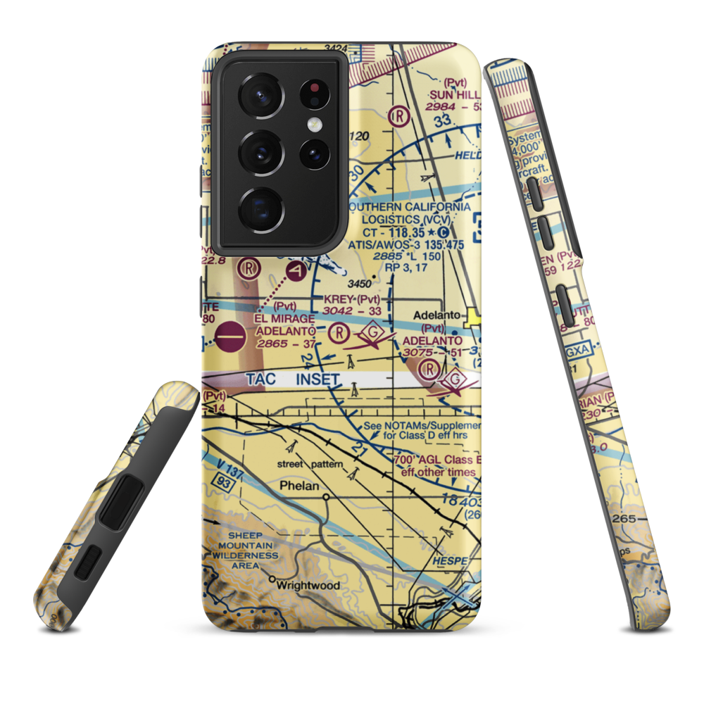 Krey Field Airport (0CL1) VFR Sectional Samsung Phone Case Samsung Galaxy S21 Ultra model shown
