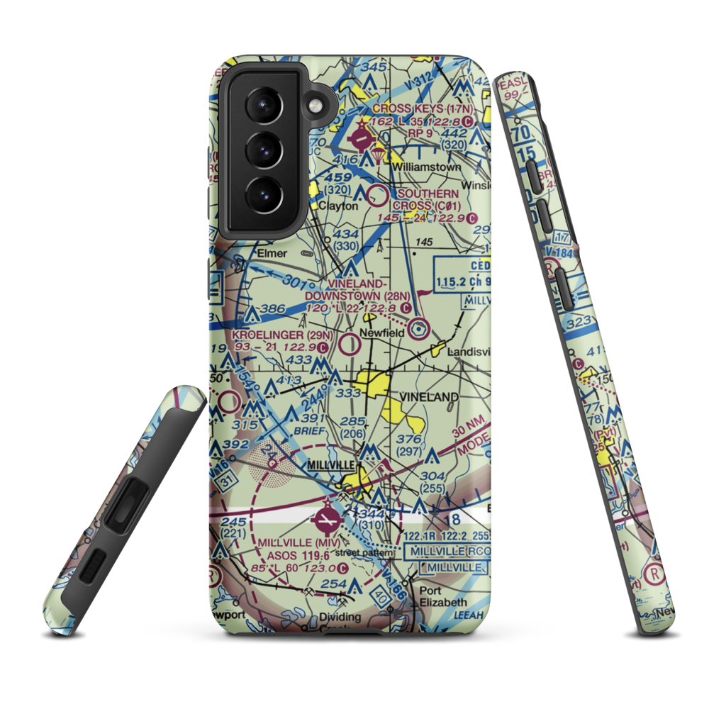 Kroelinger Airport (29N) VFR Sectional Samsung Phone Case Samsung Galaxy S21 FE model shown