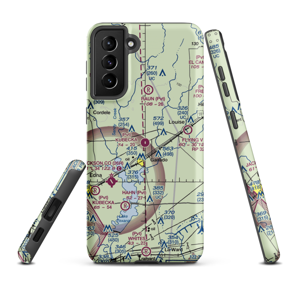 Kubecka Aviation Airport (TS08) VFR Sectional Samsung Phone Case Samsung Galaxy S21 FE model shown