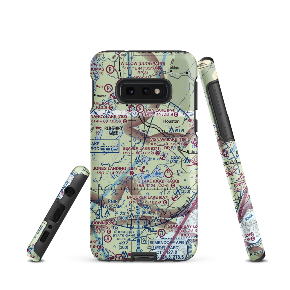 Kucera Residence Airport (63AK) VFR Sectional Samsung Phone Case Samsung Galaxy S10e model shown