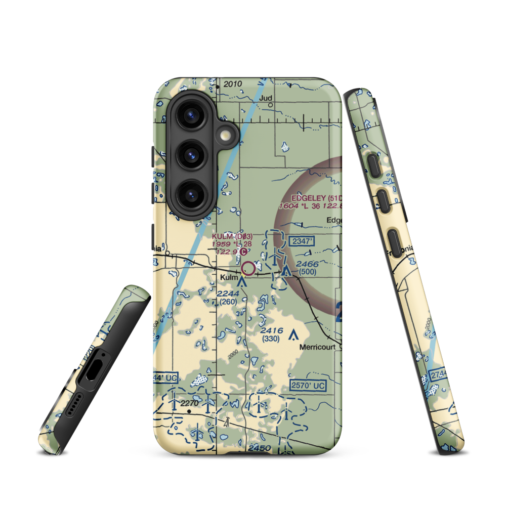 Kulm Municipal Airport (D03) VFR Sectional Samsung Phone Case Samsung Galaxy S24 model shown