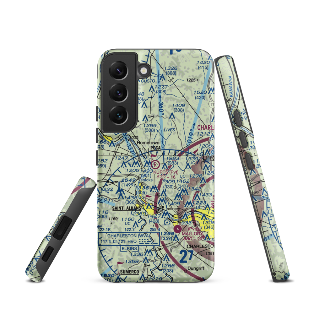 Kurt's Field (27WV) VFR Sectional Samsung Phone Case Samsung Galaxy S22 model shown