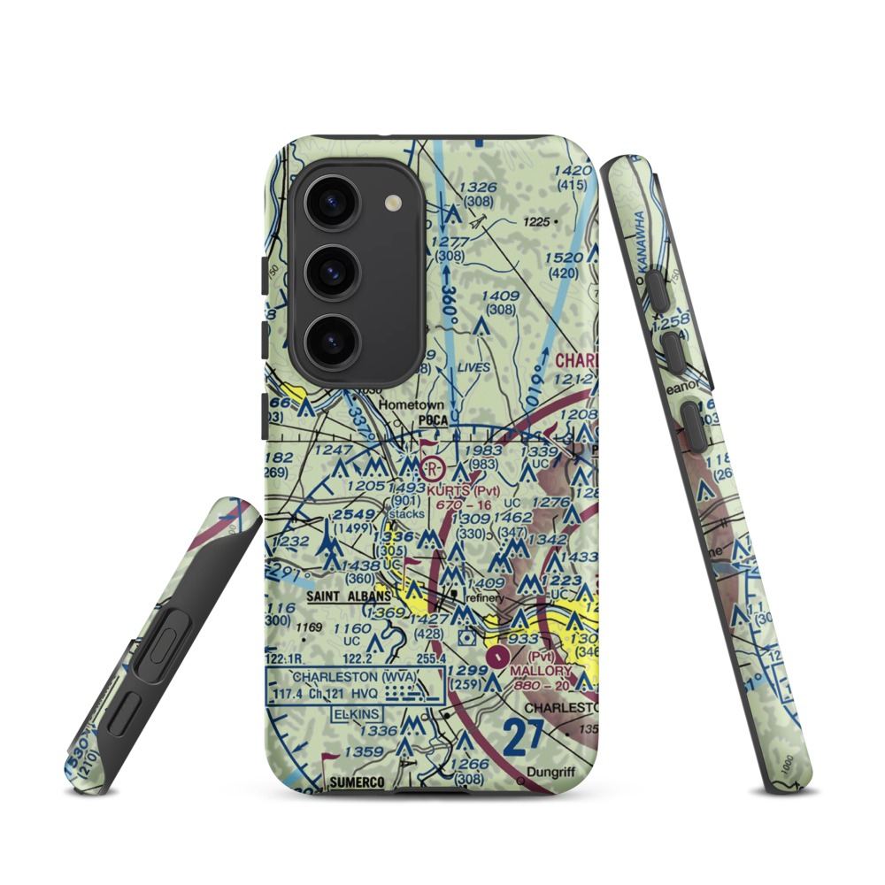 Kurt's Field (27WV) VFR Sectional Samsung Phone Case Samsung Galaxy S23 model shown