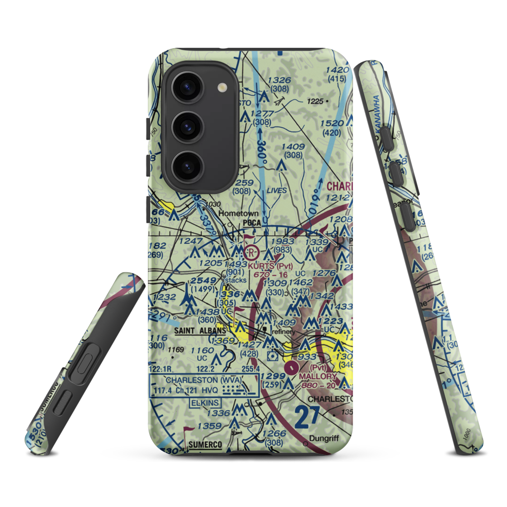 Kurt's Field (27WV) VFR Sectional Samsung Phone Case Samsung Galaxy S23 Plus model shown