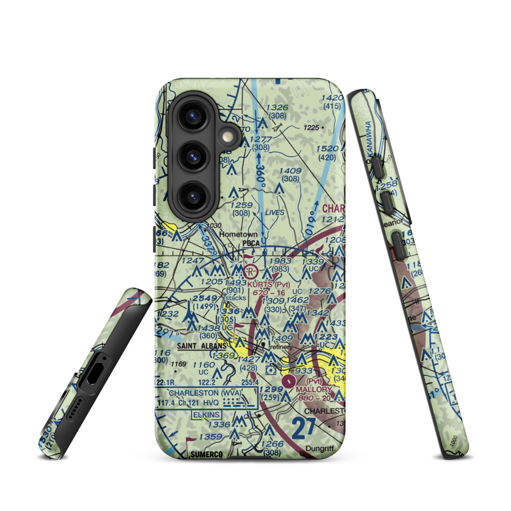 Kurt's Field (27WV) VFR Sectional Samsung Phone Case Samsung Galaxy S24 model shown