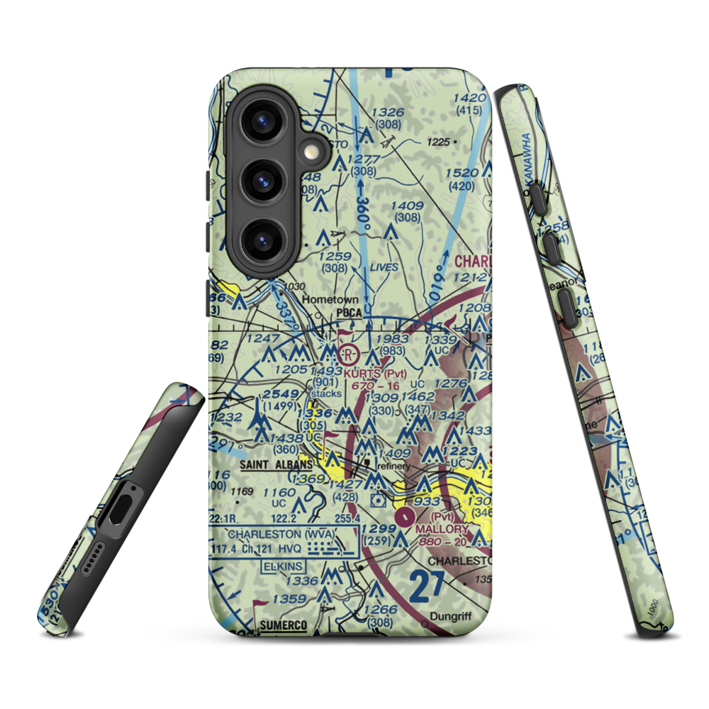 Kurt's Field (27WV) VFR Sectional Samsung Phone Case Samsung Galaxy S24 Plus model shown