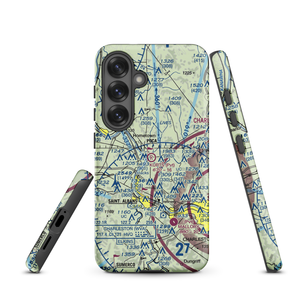 Kurt's Field (27WV) VFR Sectional Samsung Phone Case Samsung Galaxy S25 model shown