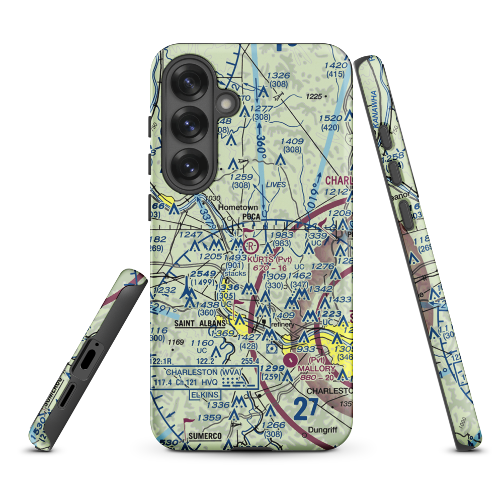 Kurt's Field (27WV) VFR Sectional Samsung Phone Case Samsung Galaxy S25 Plus model shown