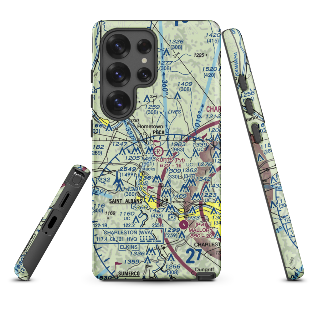 Kurt's Field (27WV) VFR Sectional Samsung Phone Case Samsung Galaxy S25 Ultra model shown