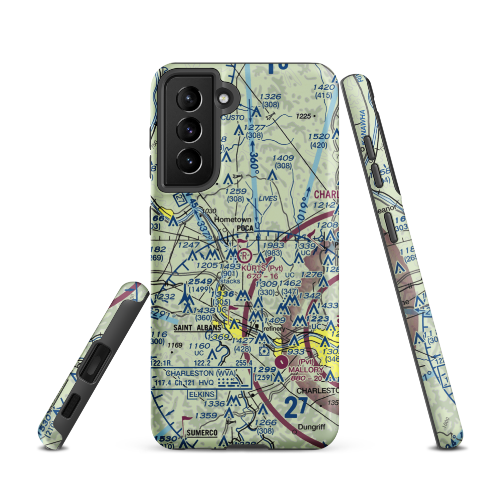 Kurt's Field (27WV) VFR Sectional Samsung Phone Case Samsung Galaxy S21 model shown